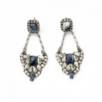 Blue Sodalite Pave Convertible Earrings